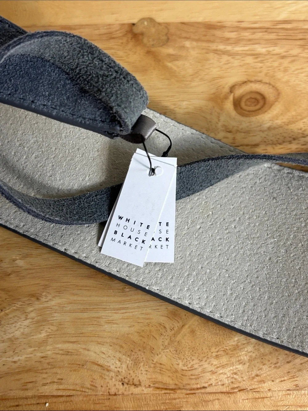 New WHBM Gray Suede Obi Belt wrap style tie belt genuine leather size XL accent